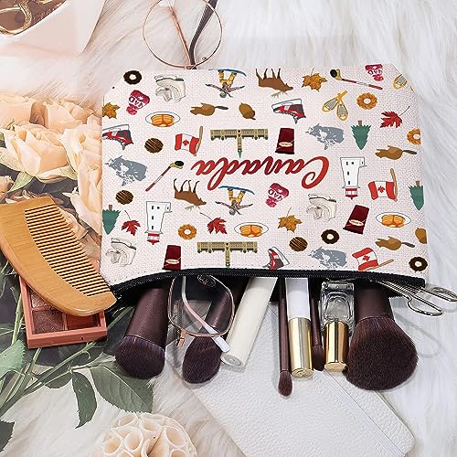 MYSOMY Canada Gift Canada Makeup Bag Canada Trip Toiletry Bag Canada Travel Bag Canadian Maple Leaf Makeup Zipper Pouch Bag (UK Canada Bag) - Image 3