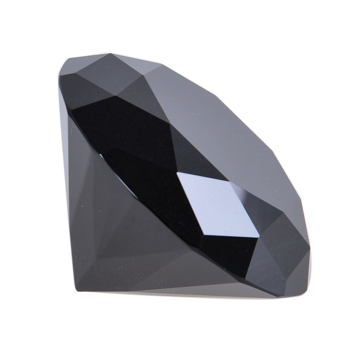 Longwin Kristall-Briefbeschwerer in Diamantform, 100 mm breit, einheitliche Farbe, als Ornament oder Dekoration für zu Hause, schwarz