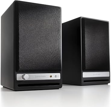 Audioengine A2 HD (HD3) Black Powered Bluetooth Desktop Speakers and DS1 Stands
