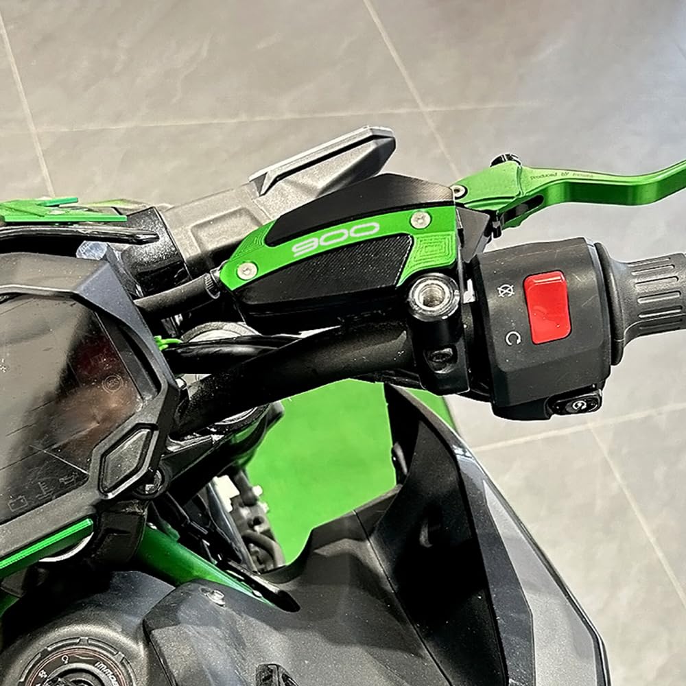 Per KAWASAKI Z900 Z 900 2017-2025 Copertura in alluminio per moto accessori anteriore posteriore del serbatoio del liquido freni tappo di riempimento dell'olio motore protettore (Verde)