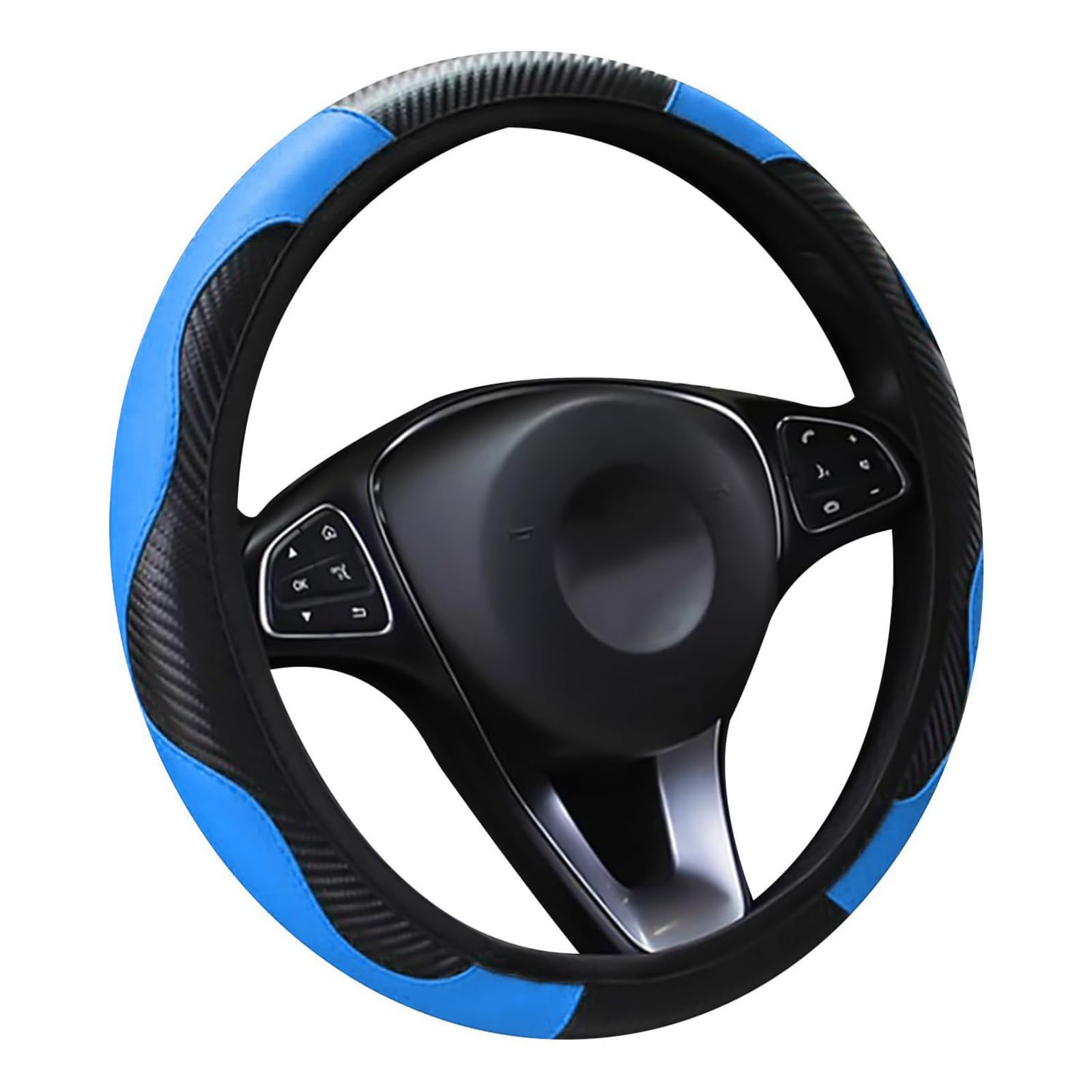 XHORGPZCK Car Steering Wheel Cover, for Smart Fortwo 451 453 Forfour 450 452 454 Car Steering Protector Auto Wheel Slipcover Volant Slipcover Steering Ring Protector,C