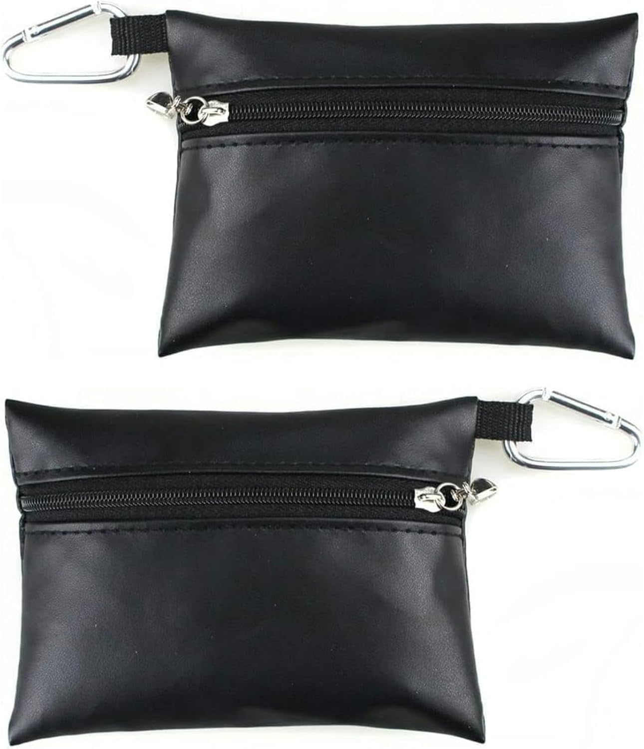 Borsa per tee da golf in pelle con cerniera, accessori per borse da golf, sacchetti neri per mini golf tee