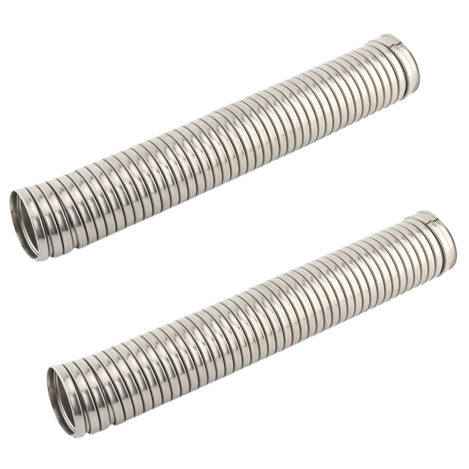 Protezione Tubo Scarico Moto Protezione Tubo marmitta Flessibile cromata per Scarico Adatta per Harley Knucklehead Panhead FL El Paracalore Scarico Moto(2PCS)