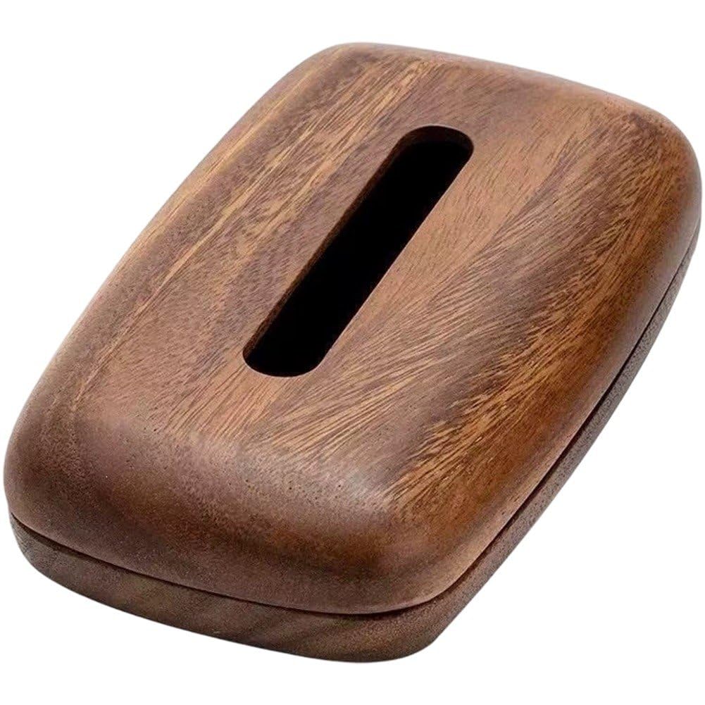 Baokuan Tissue Box Cover, Rectangle Wood Tissue Box Holder, Napkin Tissues Holder for Bathroom Toilet Bedroom Living Room Table Desk Office Dresser