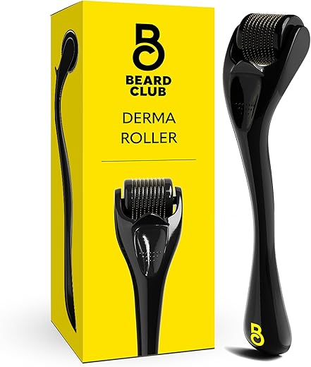 The Beard Club Derma Roller for Face, Body and Scalp - Microneedling for Men and Women with 540 Titanium Microneedles...