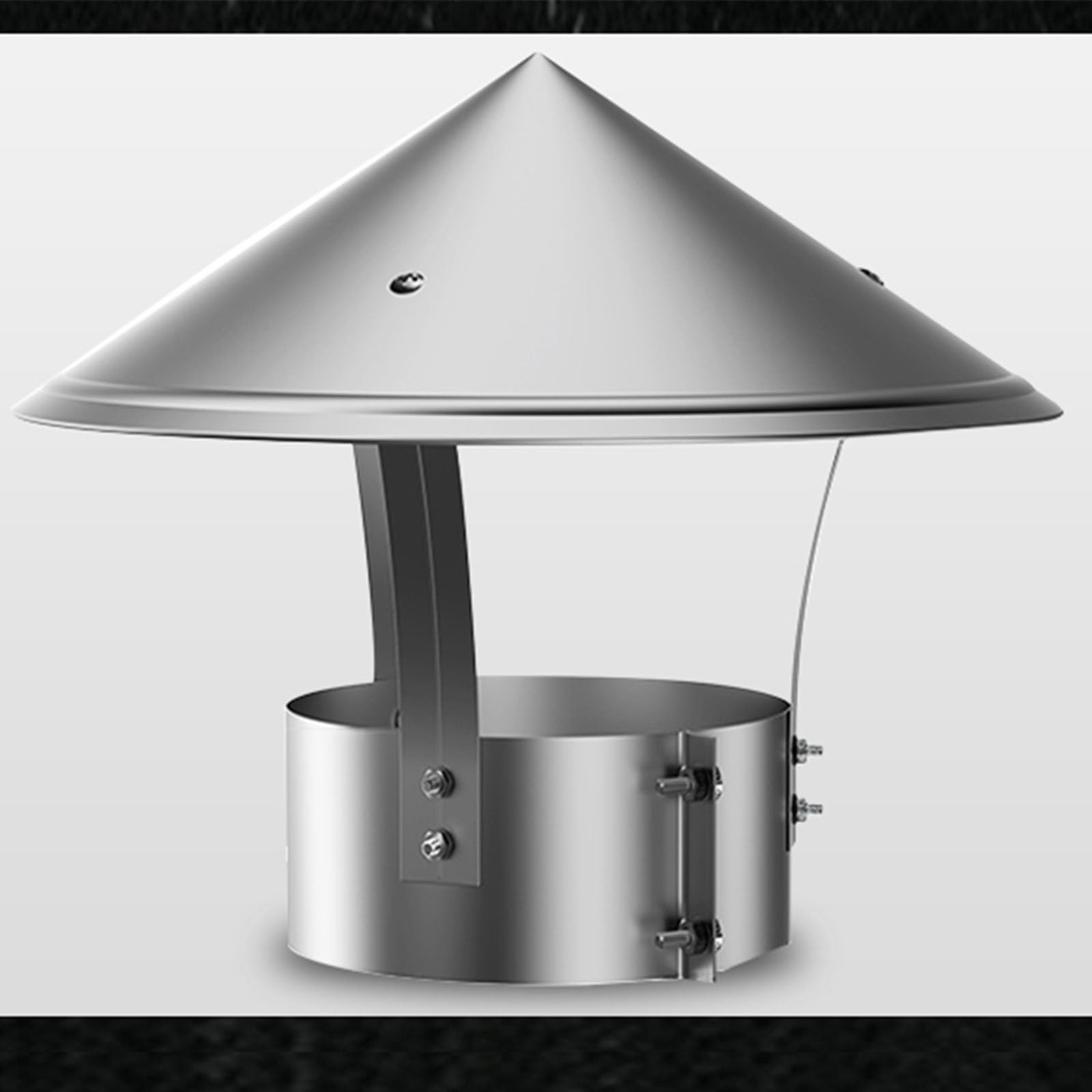 YFBCMXSKG 201 Stainless Steel Chimney Cap, 3.2-12in Adjustable Cone Top Chimney Cover, Chimney Rain Caps, for Perfect Insulation, All Round Chimney Protection(220mm/8.7in)