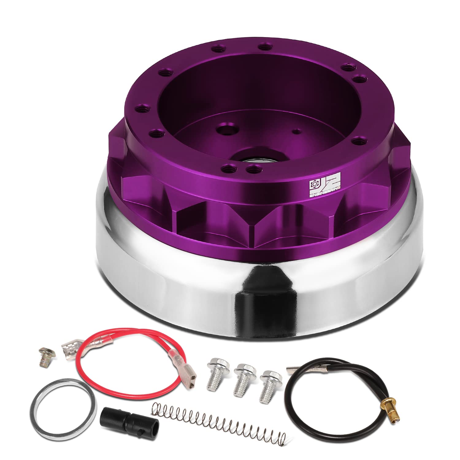 J2 Engineering J2-HUB-ZTL-9062-PR Gear/Sprocket Style 6-Bolt Aluminum Steering Wheel Hub Adapter Kit Compatible with 69-93 Buick All Models W/Non-Telescopic Column,Purple