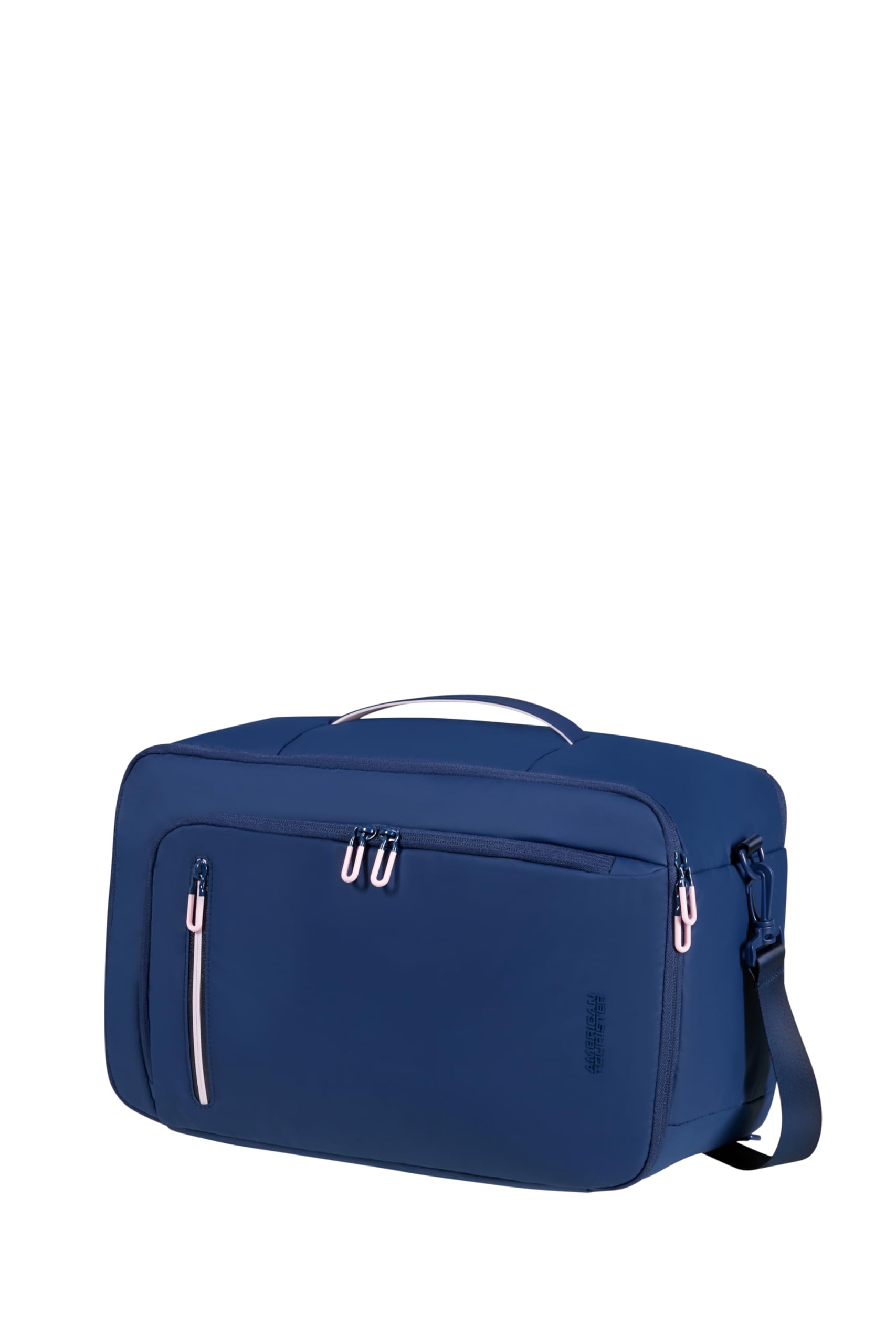 American Tourister Puffypop - Damen Untersitz Handgepäck (40 x 25 x 20 cm, 21 L, 0.70 kg) - Vielseitige 3-Way Kabinentasche, Flugzeug-Rucksack mit Laptopfach 14" - Blau (Navy)