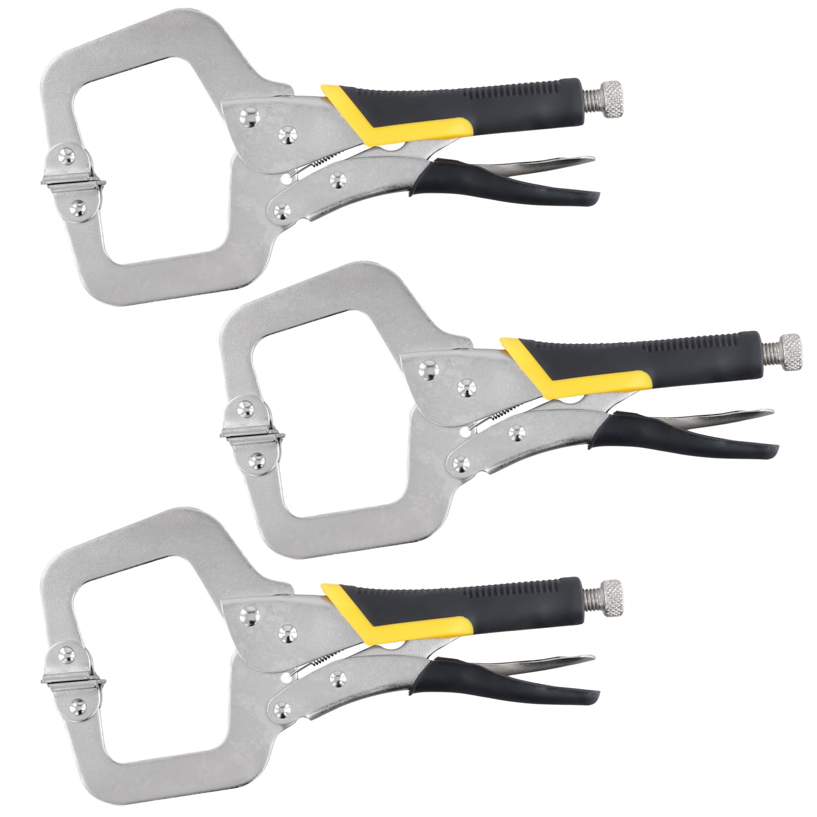 Lot de 3 Serre-joints en C, Pince Étau en Acier Robuste 11 Inch, Ouverture Max 8 cm, Pince de Serrage pour Travail du Bois, Soudure & Bricolage