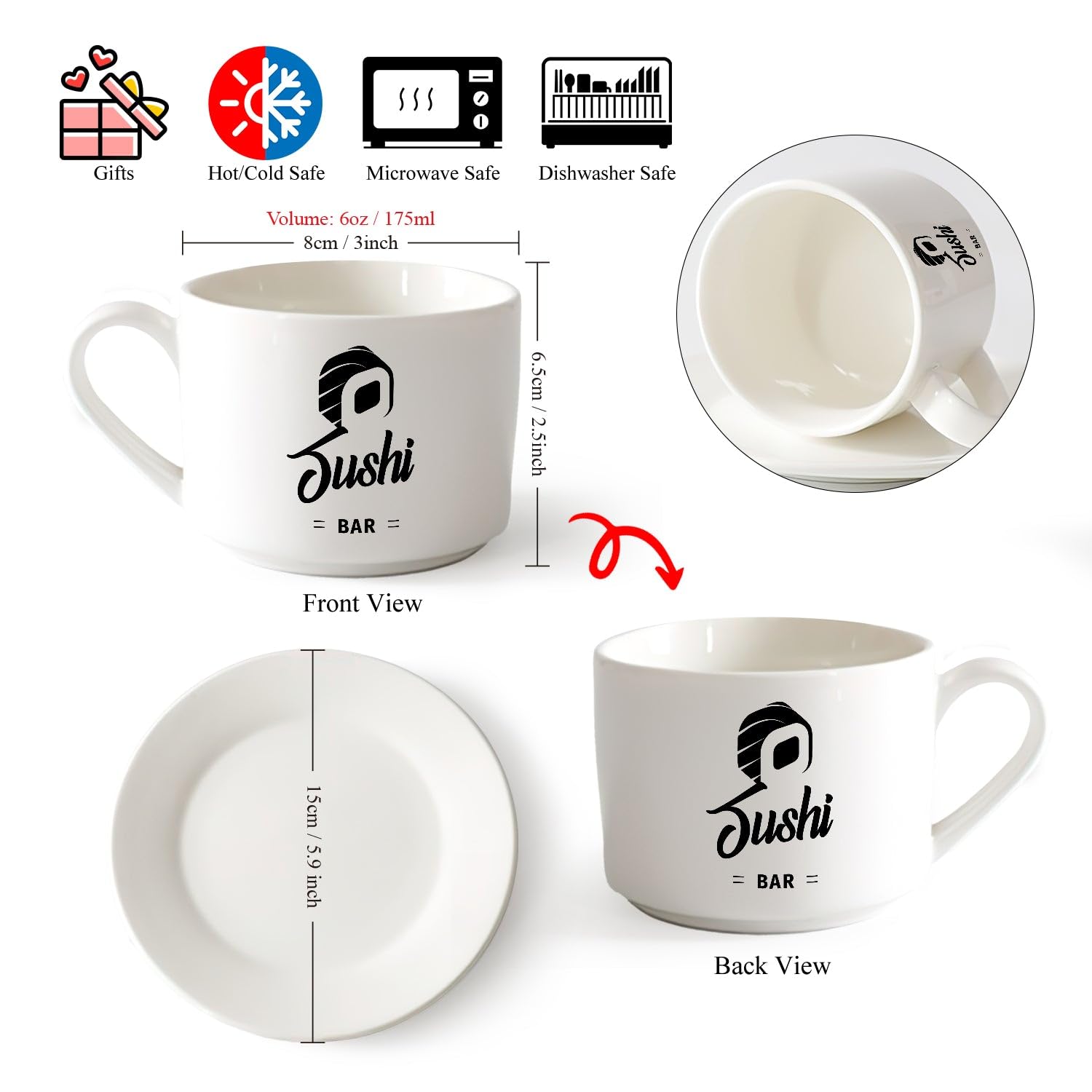 Tazza da caffè elegante Pattinaggio artistico Coppie di ballerini Giochi sportivi （6oz/175ml） Uso in bar o ristorante，Set di tazze da tè con piattini (bianchi)