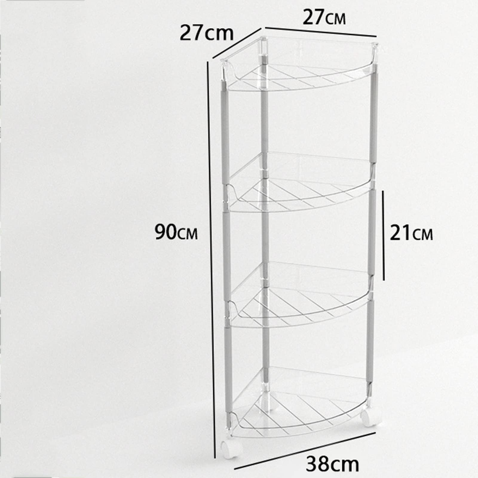 SDdPulse Mensola trasparente impilabile, bianco trasparente, per cucina, dispensa, lavanderia, bagno, armadio, può essere utilizzato per riporre in piccoli spazi (trasparente, 27 x 27 x 90 cm)