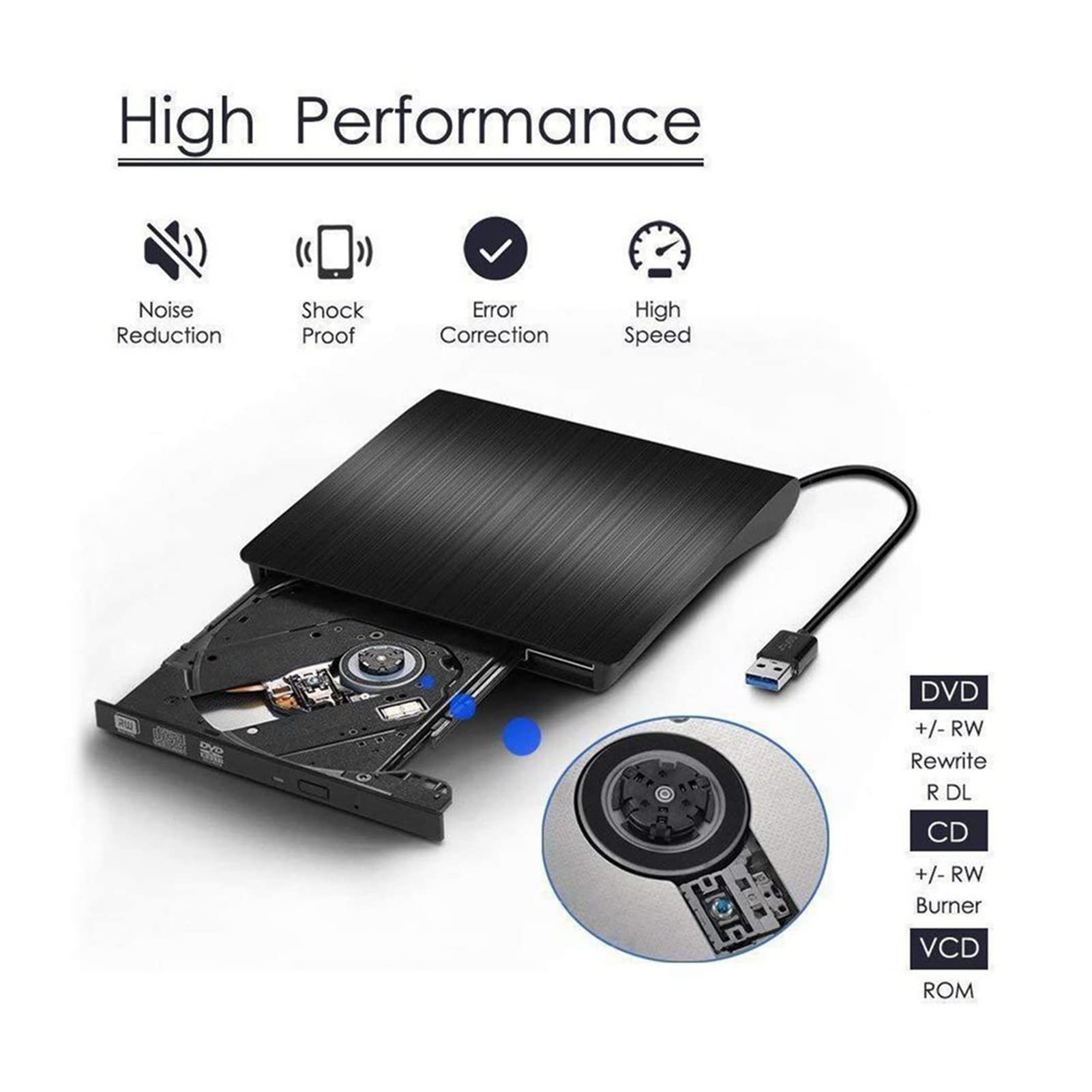 Przenośny USB 3.0 DVD-ROM Drive Optical Slim Slim CD ROM. Desktop PC. Promocja tablet laptopa płyta DVD Gracz Przenośny