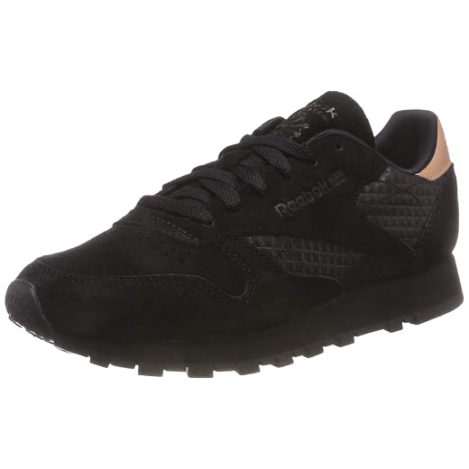 Reebok Women's Cl Lthr Gymnastics Shoes (10 US, Black (Emb/Black/Rose Gold Emb/Black/Rose Gold))