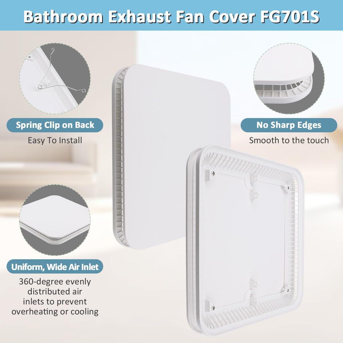 JIYIZO 1 Pack FG701S Universal Bathroom Vent Fan Cover 13 Inch X