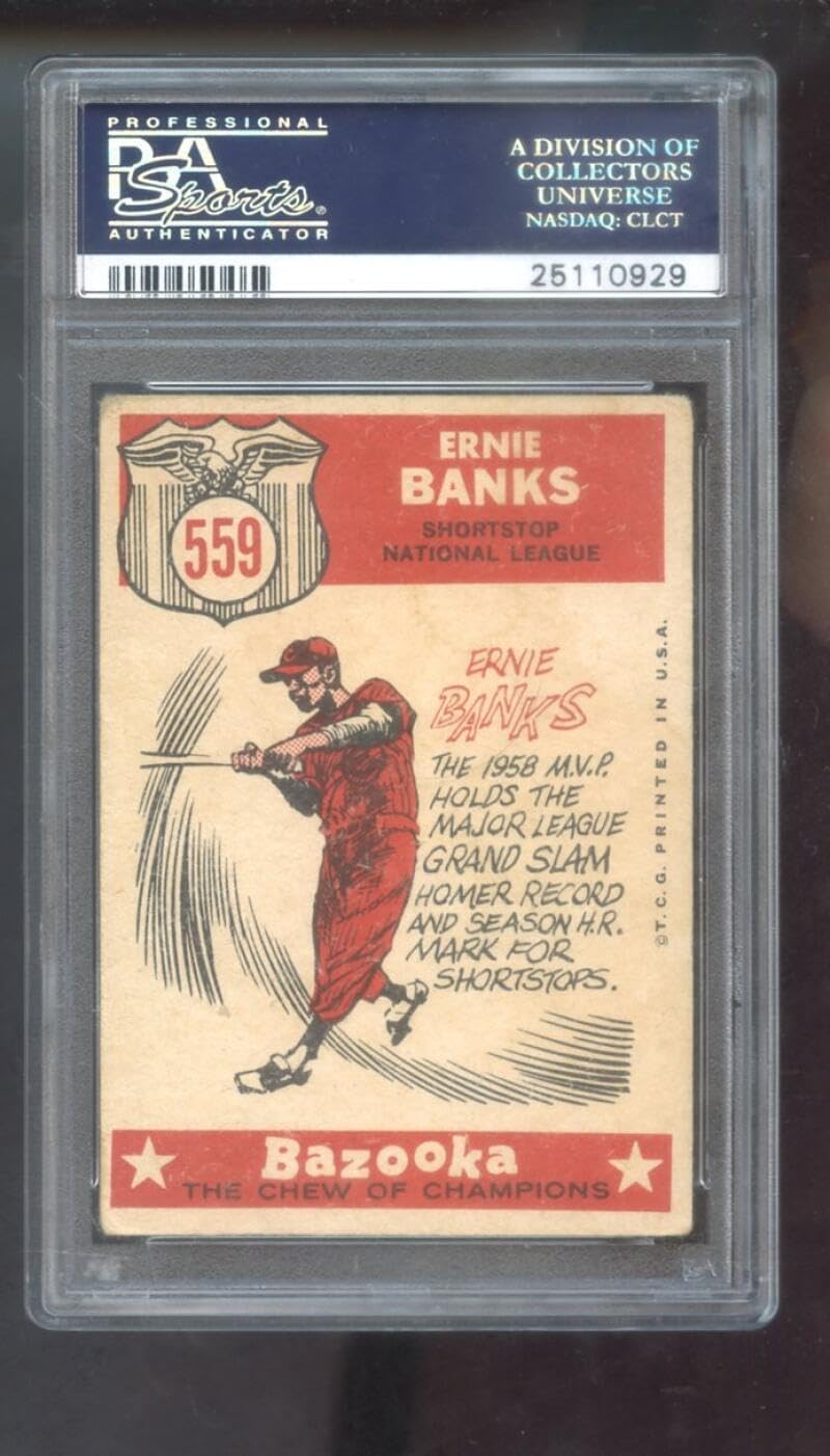 1959 Topps #559 Ernie Banks The Sporting News All Star Selection PSA 2 Graded Baseball Card MLB Chicago Cubs '59