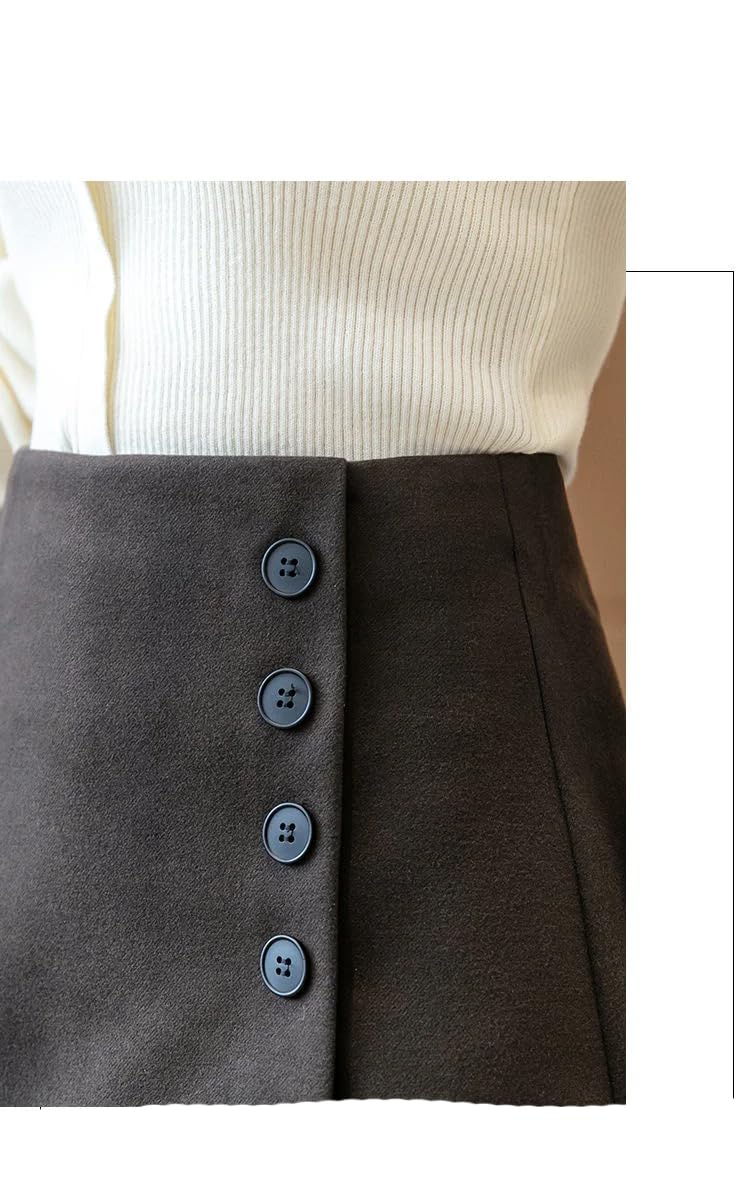 Pantalones cortos para mujer, cintura alta, acampanados, pantalones cortos de verano para mujer, marrón, S