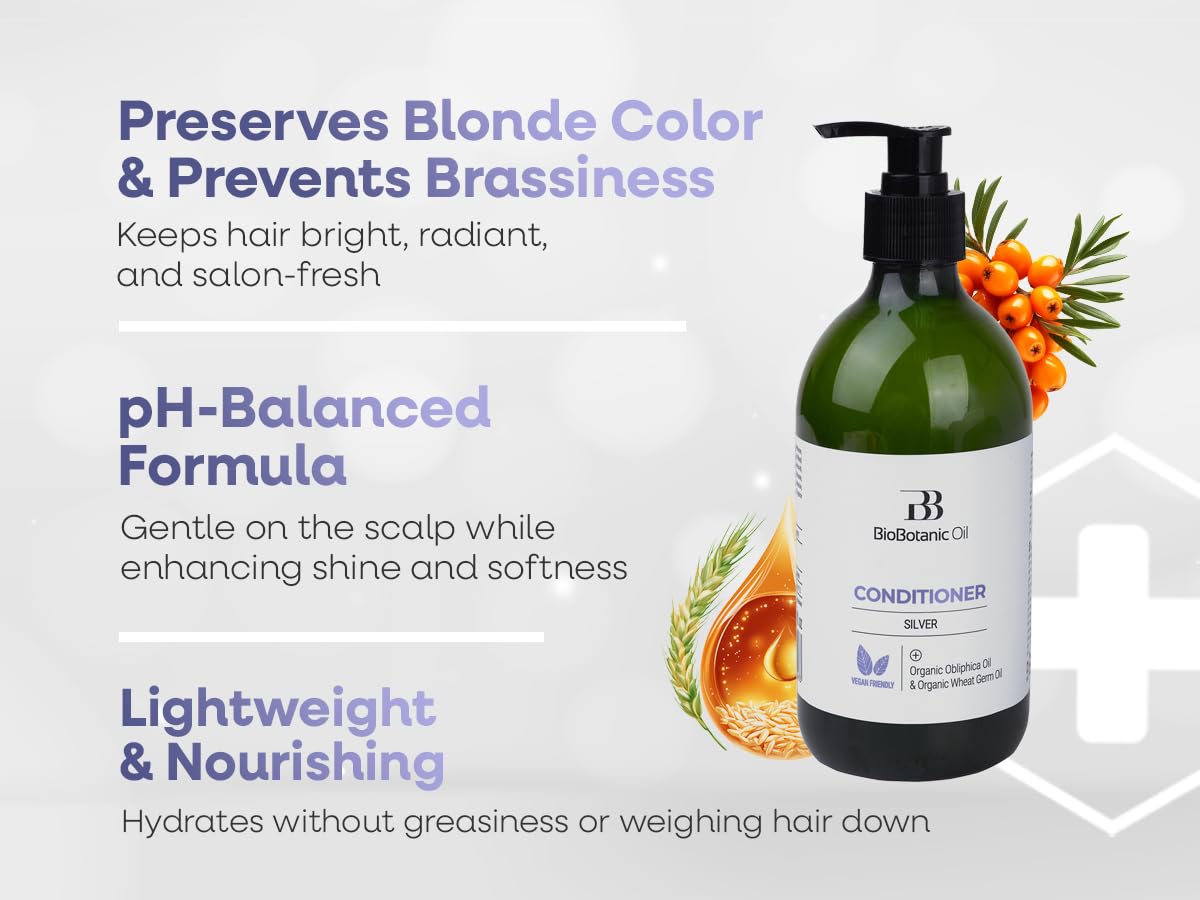 Bio Botanic Oil Magic Conditioner for Blonde & Bleached Hair | Deep Hydration & Color Protection | Enriched with Organic Wheat Germ & Obliphica Oil | SLS-Free, Paraben-Free, pH-Balanced | 500ml - Image 6