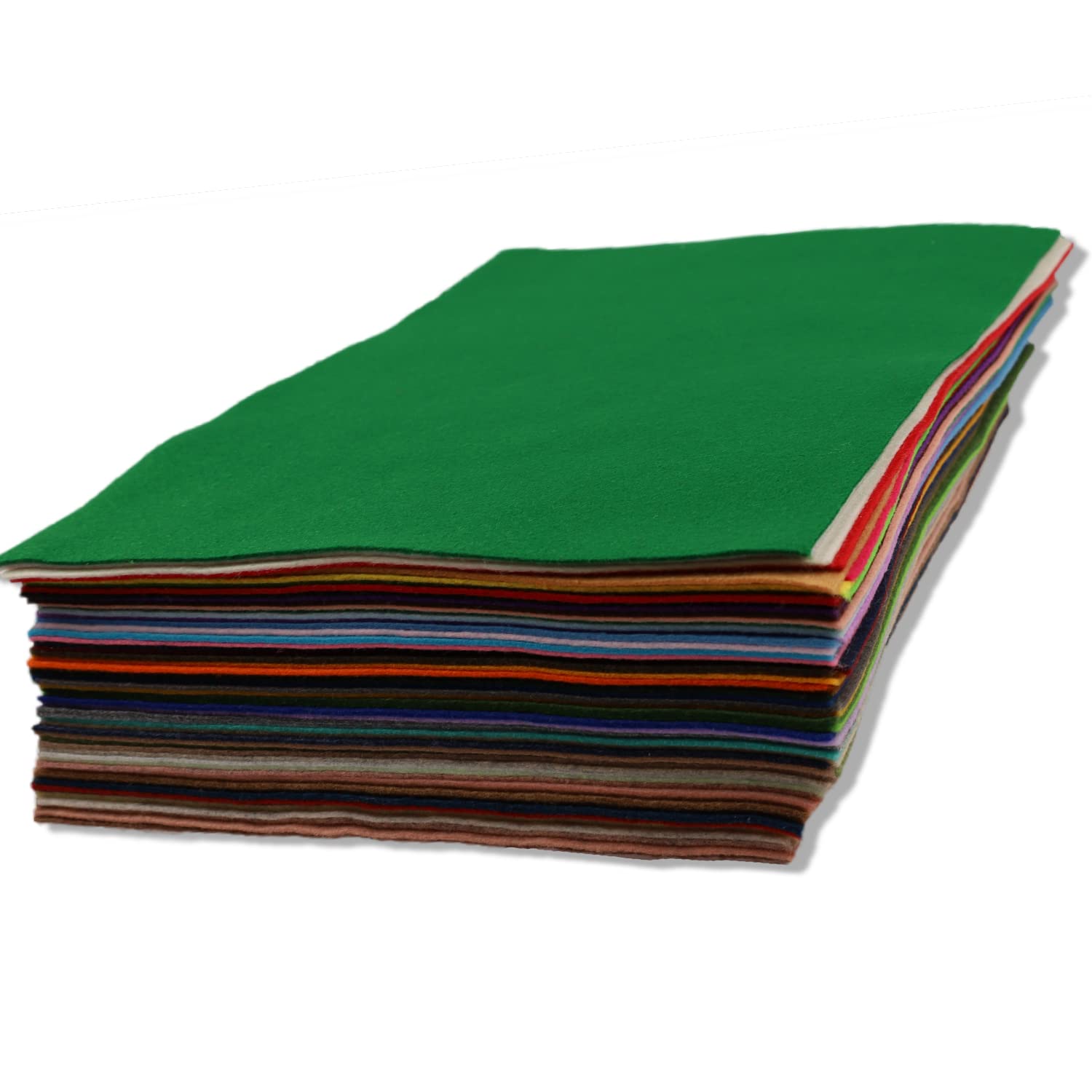 HEALLILY Set di 40 fogli colorati di feltro in tessuto non tessuto, quadrati, per patchwork, cucito, fai da te, 15 x 10 cm