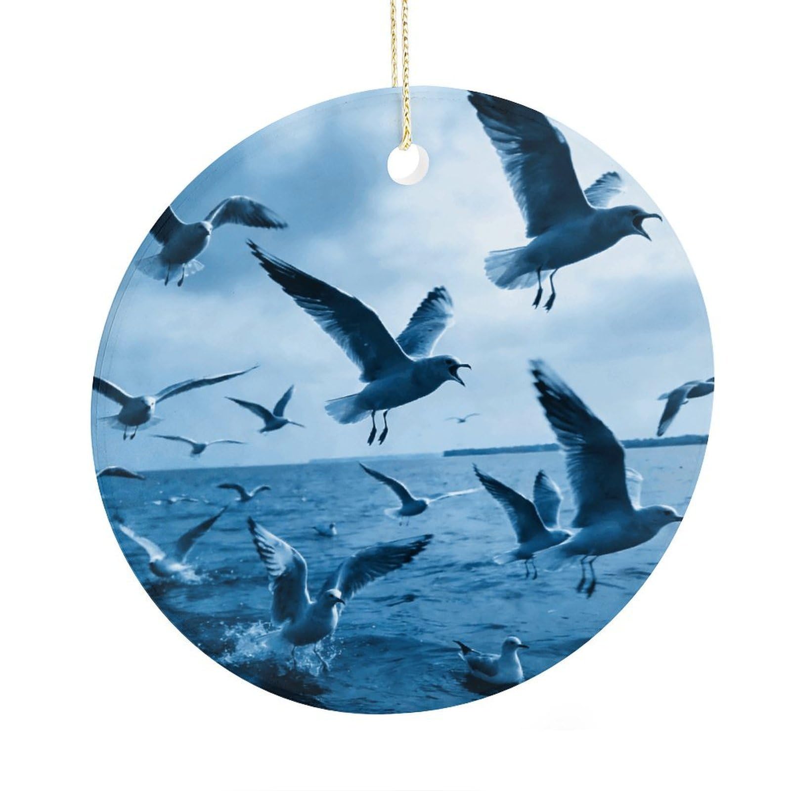 Fodpand Women's Style Flocks Of Seagulls Follow The Wind. Ceramic Christmas Ornament,Wall Hanging Decor Windows Hanging Decor Best Friend Birthday Gifts, Friendship Gifts Car Hanging Ornament Gift For Girls, Teacher