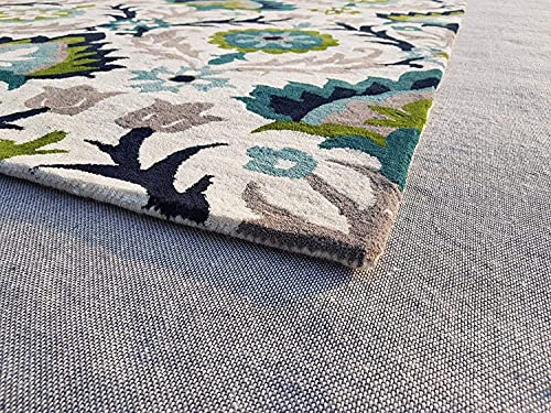 Image of Mordern Design Handmade Tufted Carpet Pure Woollen Export Quality Carpet for Living Room, Bedroom Hall [ Size 8 x 8 Round, Color Multi B6 ]