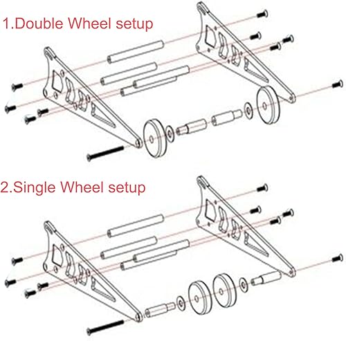 Miniatura 4 de AMOGOT Kit de barra trasera ajustable de aleación para rueda trasera para 110 RC Slash 2WD Rustler Bandit
