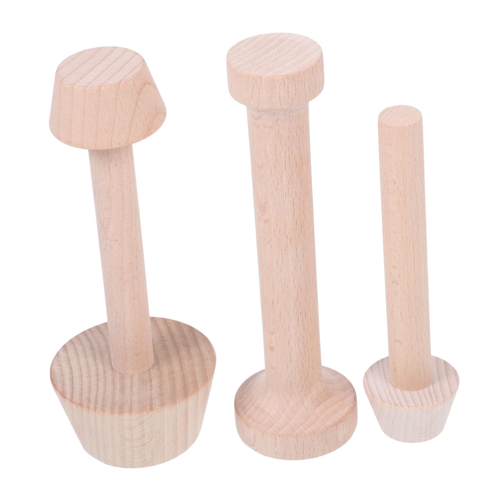 FUNOMOCYA 3Pcs Wooden Egg Tart Molds Bakeware with Double Headed Pastry Tamper for Home Bakery and Restaurant Use for Tart Pastry Baking