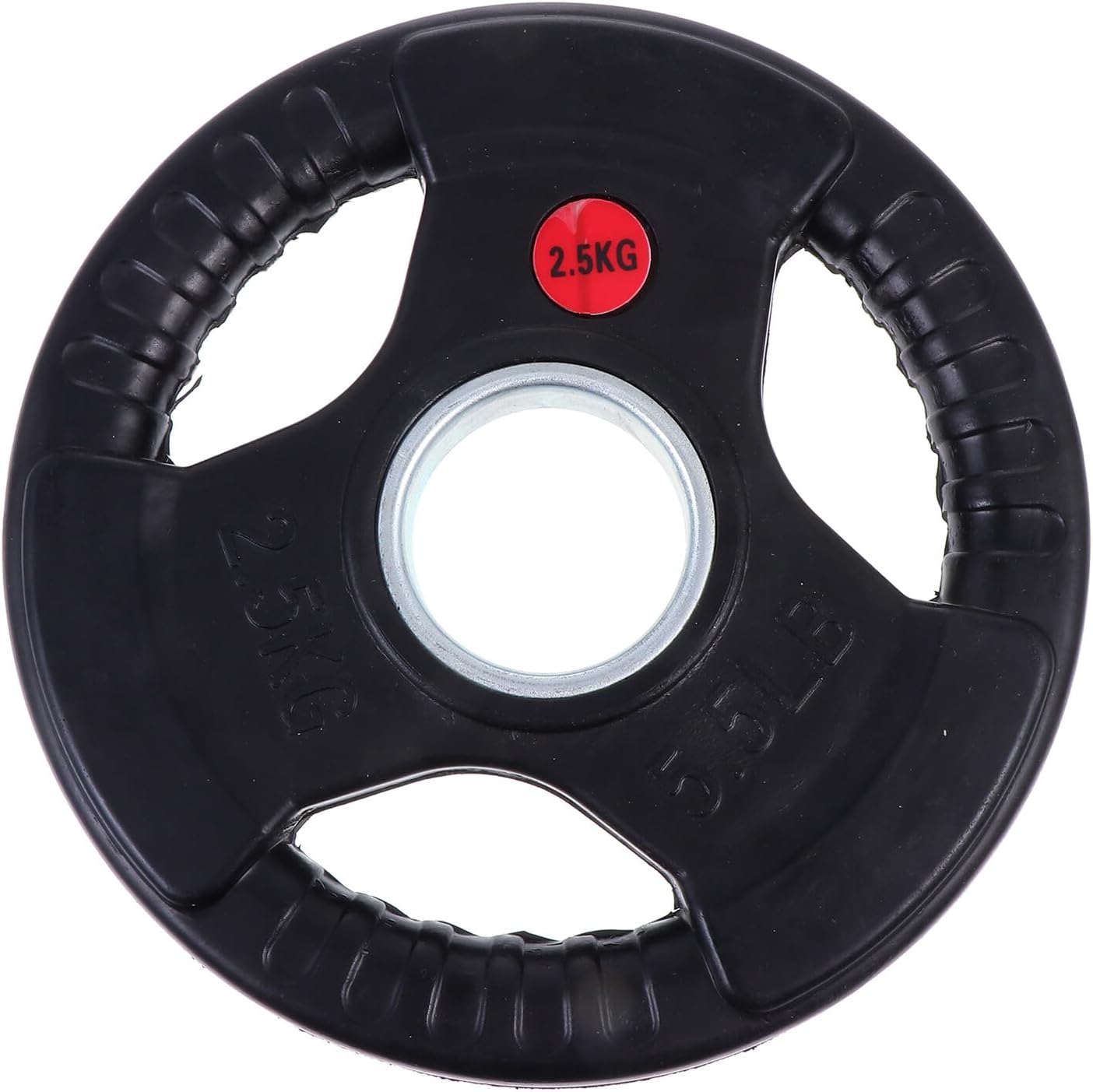 Barbell Weight Plate and Dumbbell Plate 2.5kg Coated Metal Three-hole Rubberized Anti-wear Counterweight for Strength Training and Home Gym Use