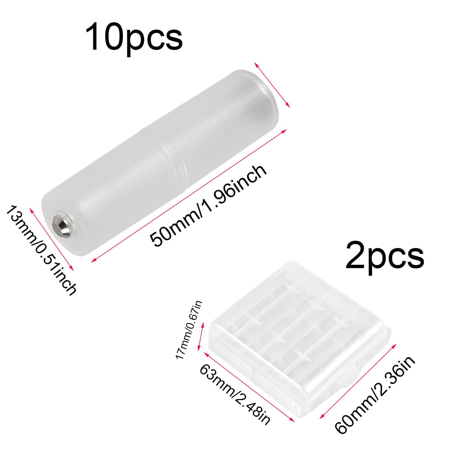 10 pezzi Convertitore adattatore batteria AAA ad AA cilindrico