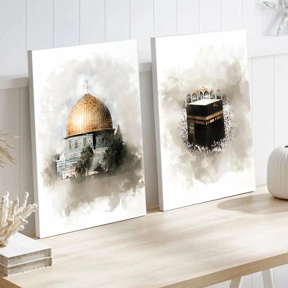 GOSRD Building Art Oil Painting Canvas Prints Wall Decor Home Living Room Decorations(70x100CM-2pcs/Frameless)