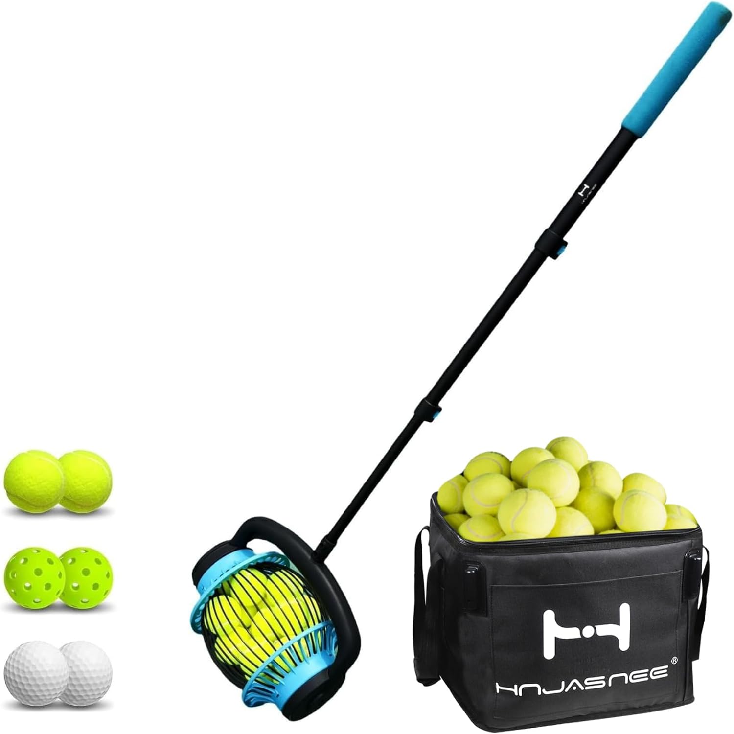 Tennis Ball Pickleball Collector Roller, Quick Rolling Picker for Tennis Balls