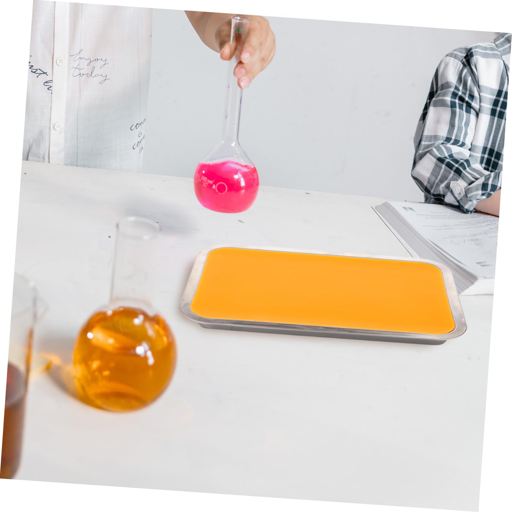 Gatuida Plateau de Dissection de Laboratoire Support de Cire Format A4 Plateau en Acier Inoxydable pour Étude de Découpe de Papier
