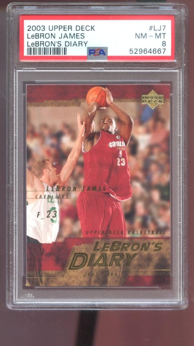 2003-04 Upper Deck #LJ7 Lebron James Diary ROOKIE RC PSA 8 Graded Card Lebron's - Basketball Slabbed Rookie Cards