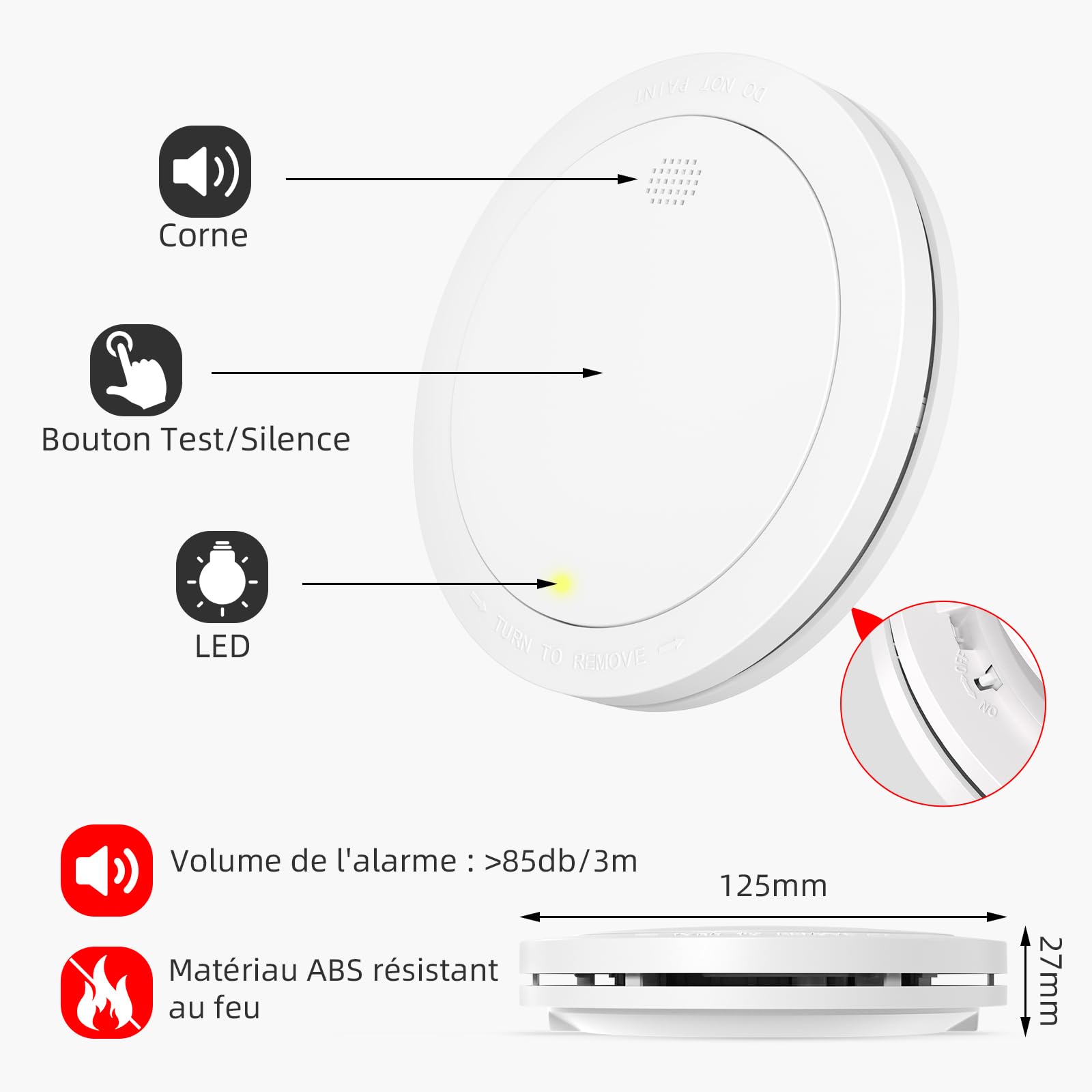 CPVAN Détecteur de Fumée Interconnecté (Pré-connecté), 10 Ans de Batterie, Certifié TÜV Alarme Incendie Detecteurs Fumee, EN14604 & CE Certifié, 9 Pièces