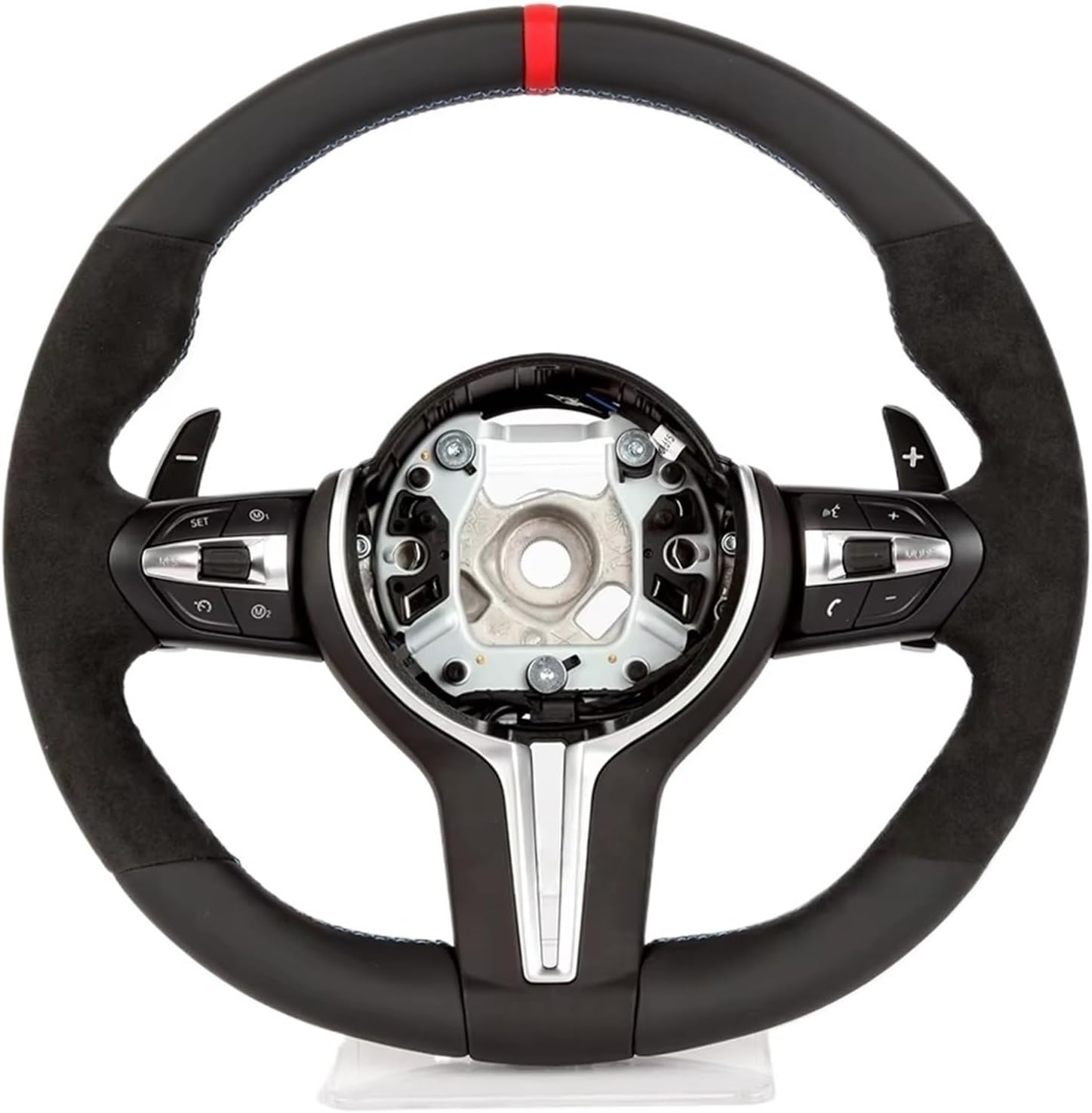 Carbon fiber steering wheel with LED compatible with F10 F20 F30 M2 M3 M4 M5 F80 F45 F42 Racing car accessories in perforated leather(Style 1)