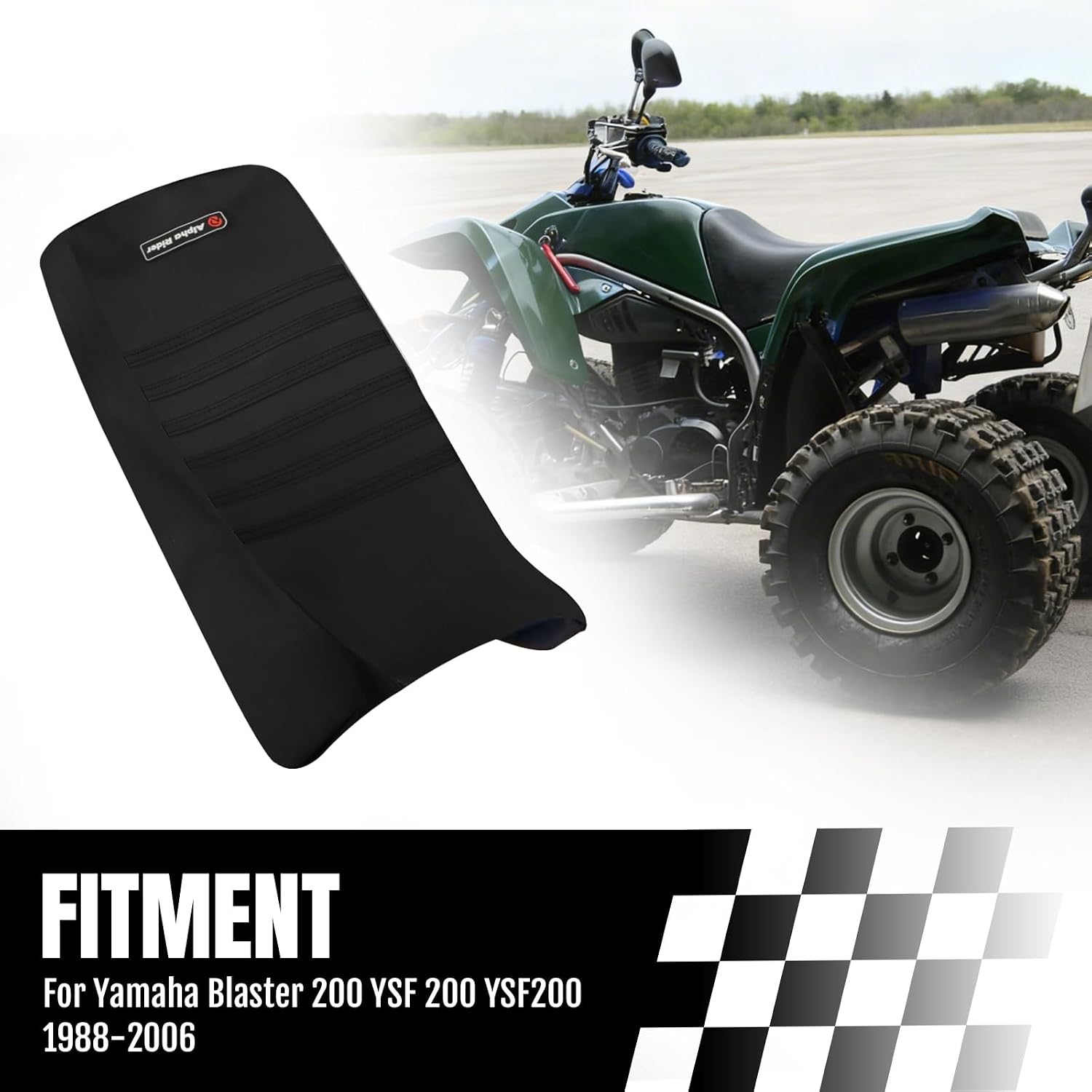 Gripper Soft Cushion Seat Cover For Yamaha Blaster 200 YSF 200 YSF200 1988-2006 (All Black)