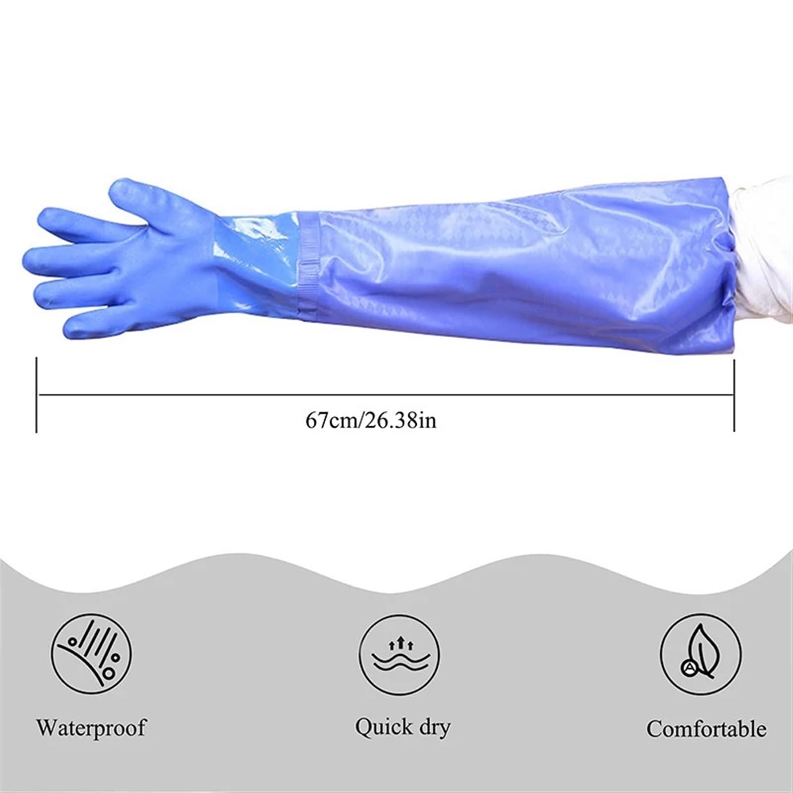 1 par de guantes largos goma impermeables PVC for pesca industrial y agrícola, limpieza reutilizables manga larga Para La Industria Del Agua, Jardinería, Agricultur