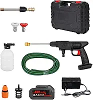 Lava Jato Bivolt Para Lavar Carro Automotivo Lavadora Mini Pistola Máquina de Lavar Alta Pressão Água Portátil A Bateria 110v 220v Recarregável