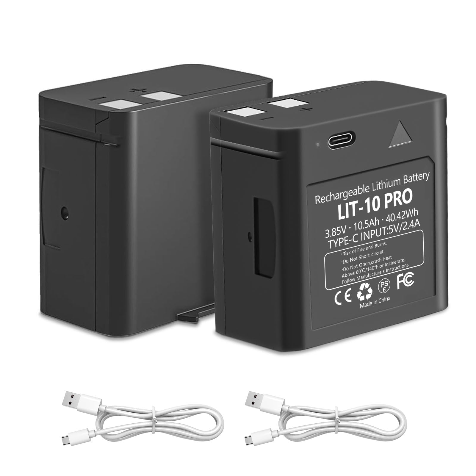 2-Pack LIT-10 Pro 10500mAh Cellular Trail Camera Replacement Batteries for SPYPOINT LIT-10 Battery Compatible with SPYPOINT Cellular Trail Camera Link-Micro,Cell-Link,LM2,Link-Micro-S-LTE Series