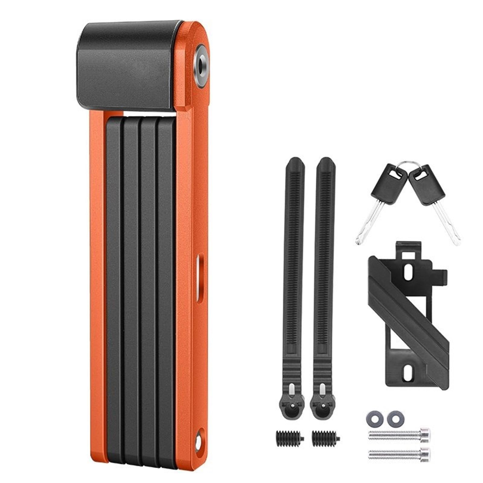 Arupmn 0705080 Orange Chain Lock Bicycle Lock Anti Theft Mtb Road Cycling High Security Bike Chain Motorcycle Handlebar Lock(0705080 Orange)