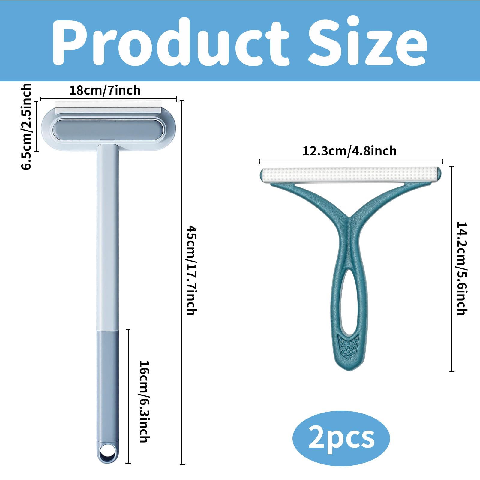 DXPETA 2Pcs Hair Remover, Cat Hair Remover and Dog Hair Remover, Efficient Pet Hair Removal Tool for Furniture Car Seats, Clothes - Image 2