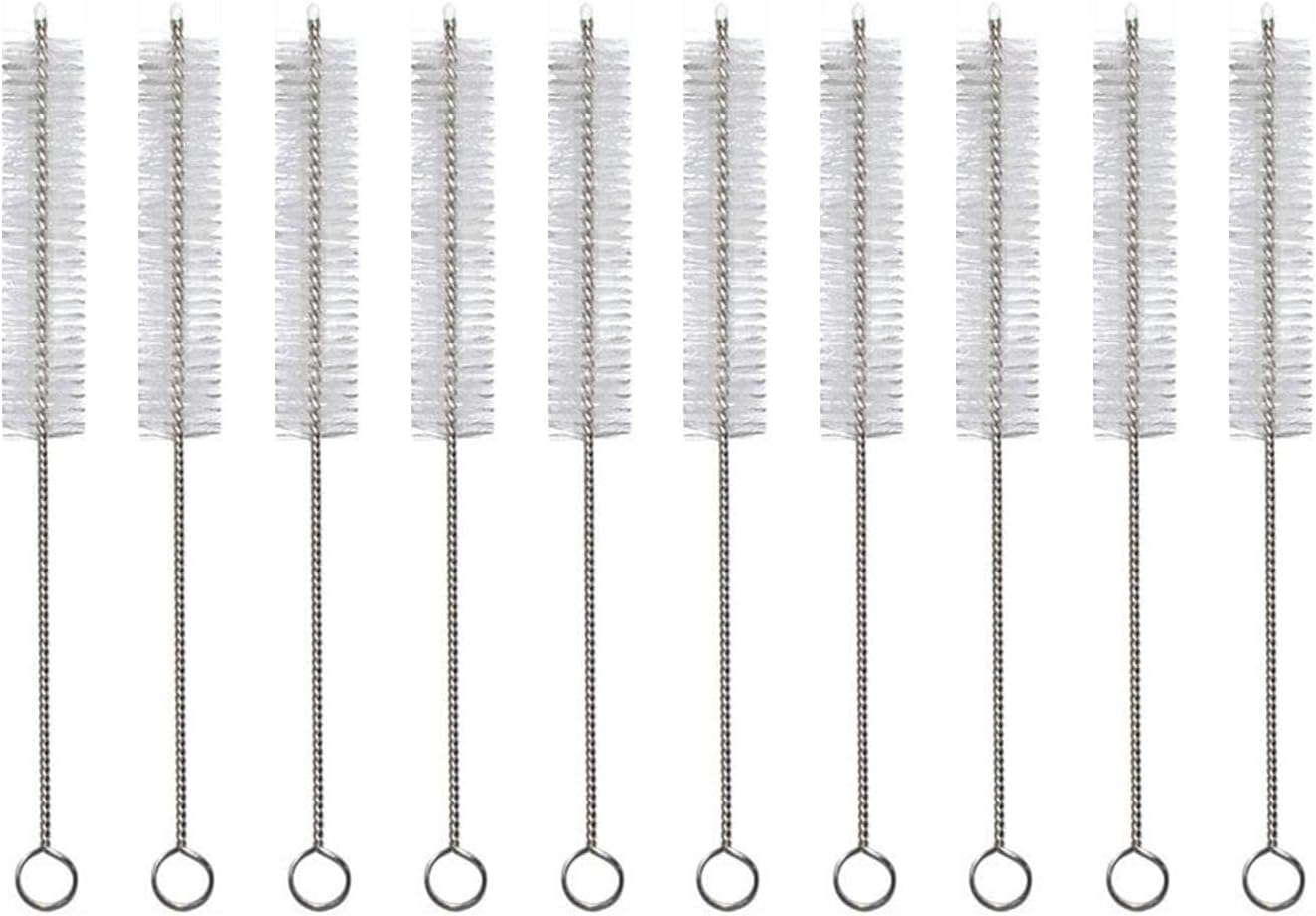 GEDRACKPMYN Tracheostomy Sterile Brushes, 10Pcs Throat Tube Brushes, Nylon Bristle Pipe Tube Cleaning Brush for Tracheostomy Supplies,10mm