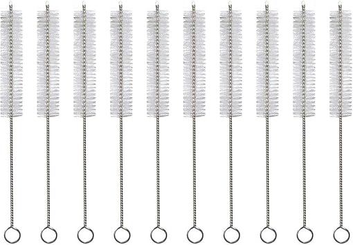 Tracheostomy Sterile Brushes, 10Pcs Throat Tube Brushes, Nylon Bristle Pipe Tube Cleaning Brush for Tracheostomy Supplies,8mm