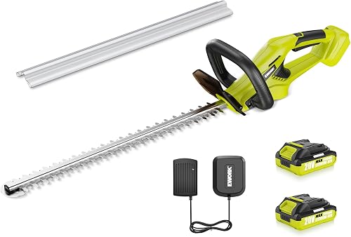 20V 22" Cordless Hedge Trimmer with 2 x 2.0Ah Battery and Charger