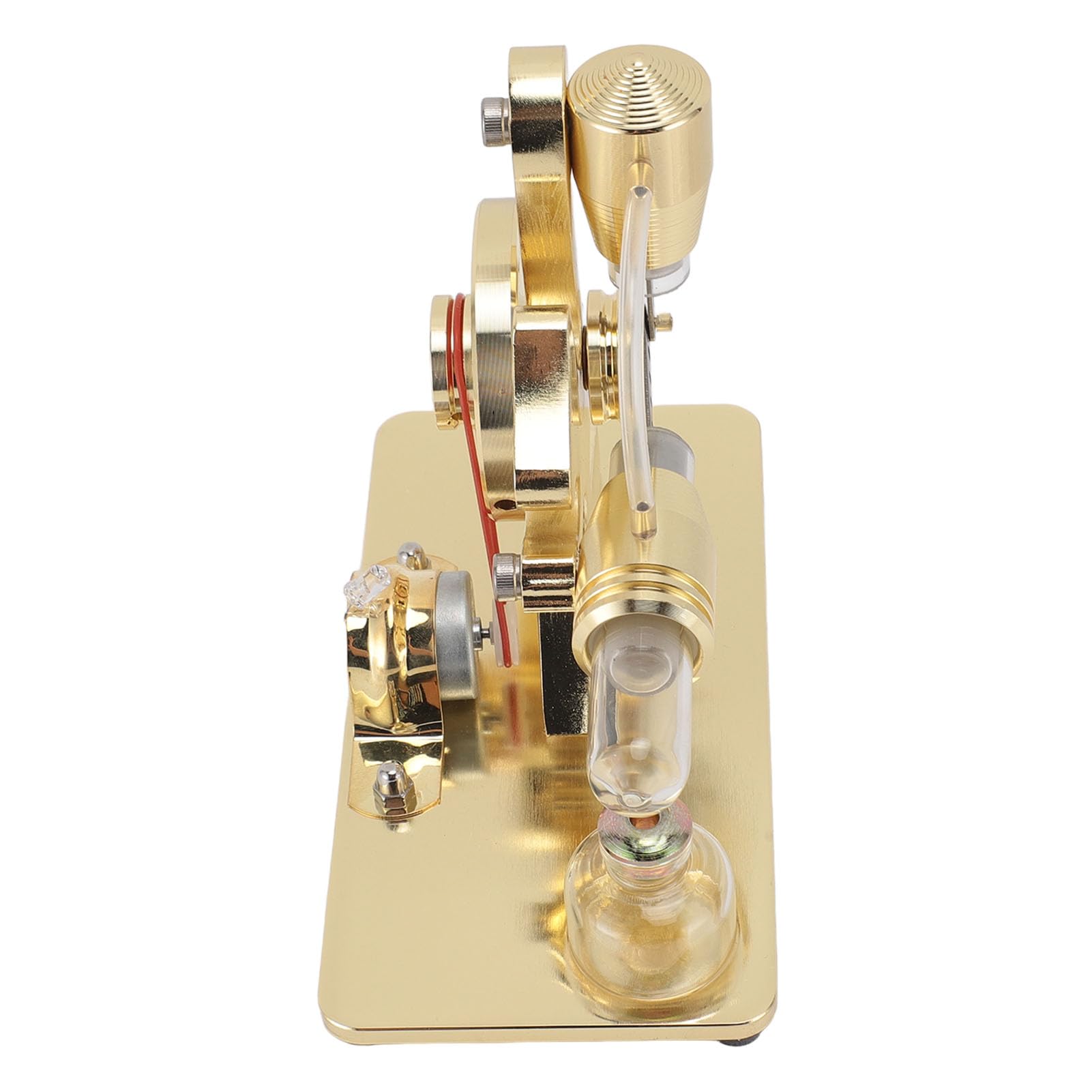 Stirlingmotor-Modell, Buntes LED-Bildungs-Stromgenerator-Spielzeug für und Erwachsene, Premium-Aluminiumlegierung (Gold)
