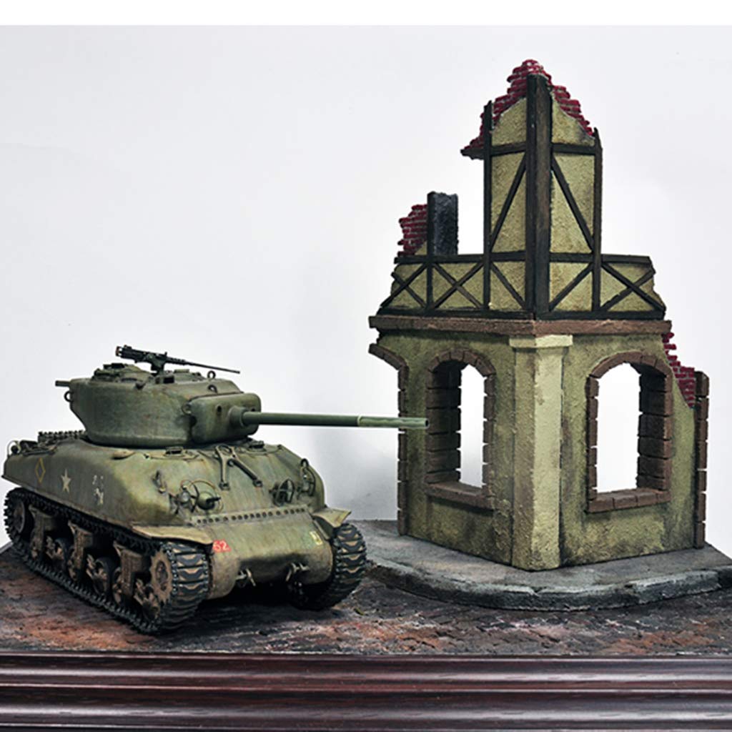 Amazon | T TOOYFUL 戦場の燃える廃墟の家の建物は1/35スケールの軍事
