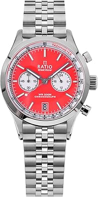 RATIO Street Racer Reverse Panda Dial Chronograph Watch Sapphire Glass Hybrid Mecha-Quartz Movement Super-LumiNova 200m Water Resistance Watch for Men | Diameter 42mm | Lug Width 22mm
