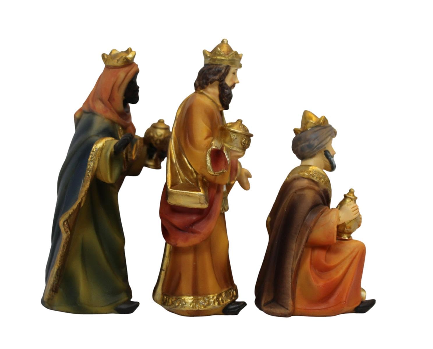 ZICOM Krippenfiguren Miniaturfiguren Heilige DREI Könige Höhe 12,5cm (Caspar, Melchior und Balthasar) handbemalt Polyresin, Modellbau Puppenhaus