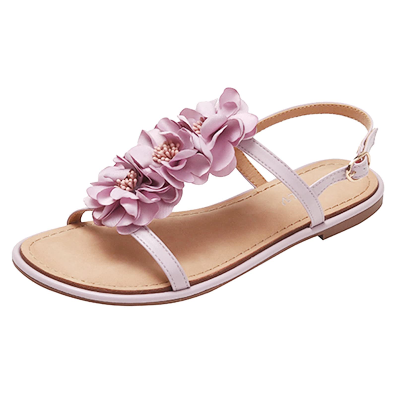 Ciabattine Donna Sandali Estive Eleganti Sandali da donna fondo piatto casual floreale tinta unita stile bohémien punta scarpe da spiaggia Ciabattine Estive Eleganti Gioiello