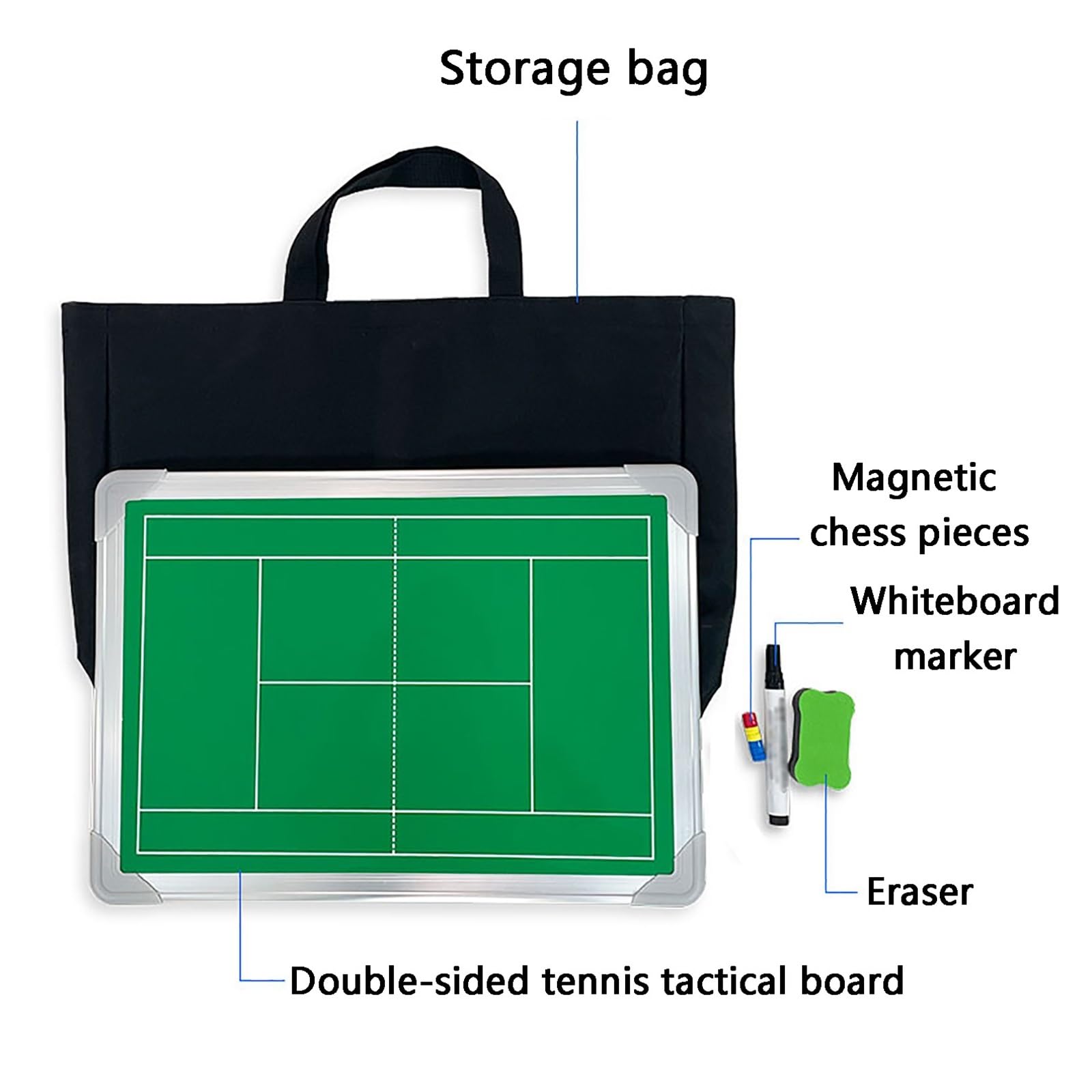 Lavagna Tattica Allenatore Tennis, Lavagna Tennis Allenatore, Facile da Scrivere, con Borsa per Il Trasporto, Ideale per Competizioni e Allenamenti