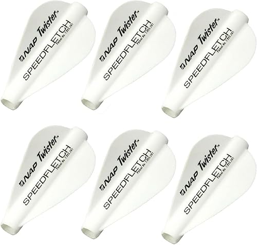 New Archery Products Bow Hunting One-Piece Speedfletch Vanes WhiteOrange for Student Shooters - 6 Pack